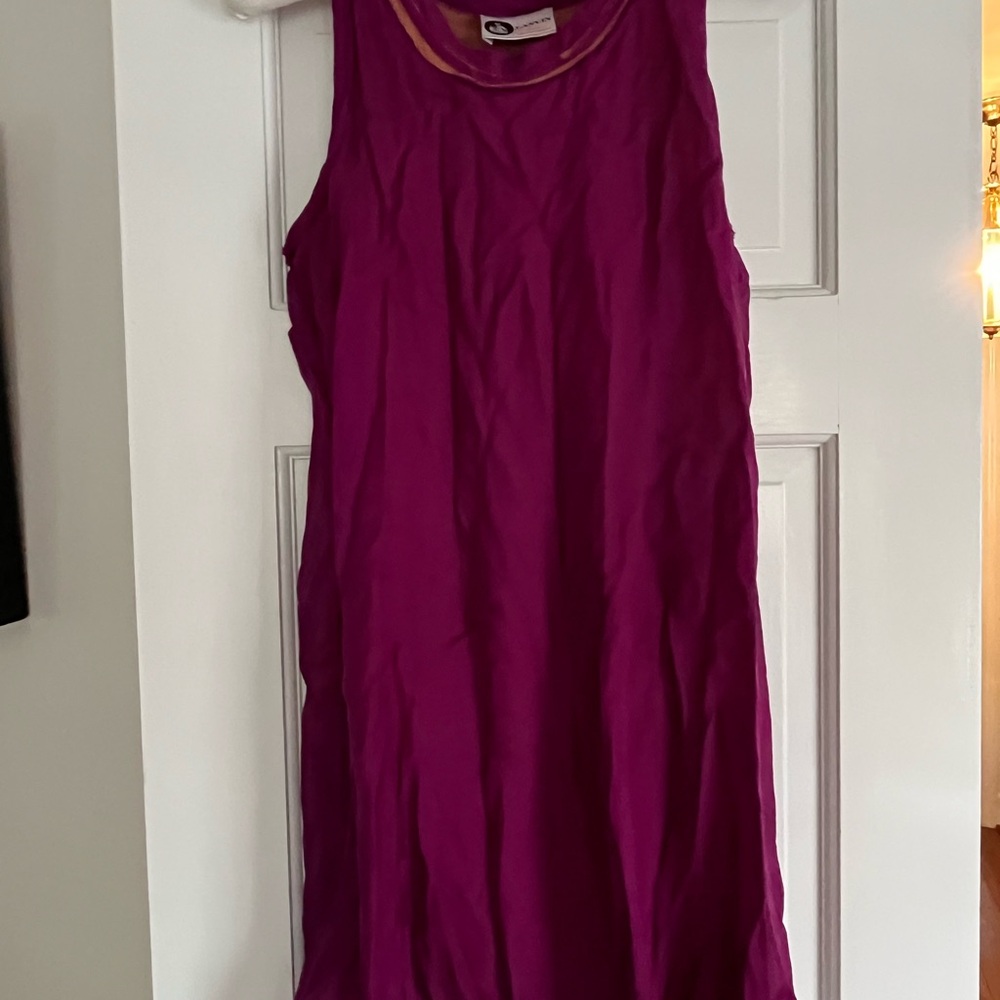 Lanvin Sleeveless Magenta Shift Dress